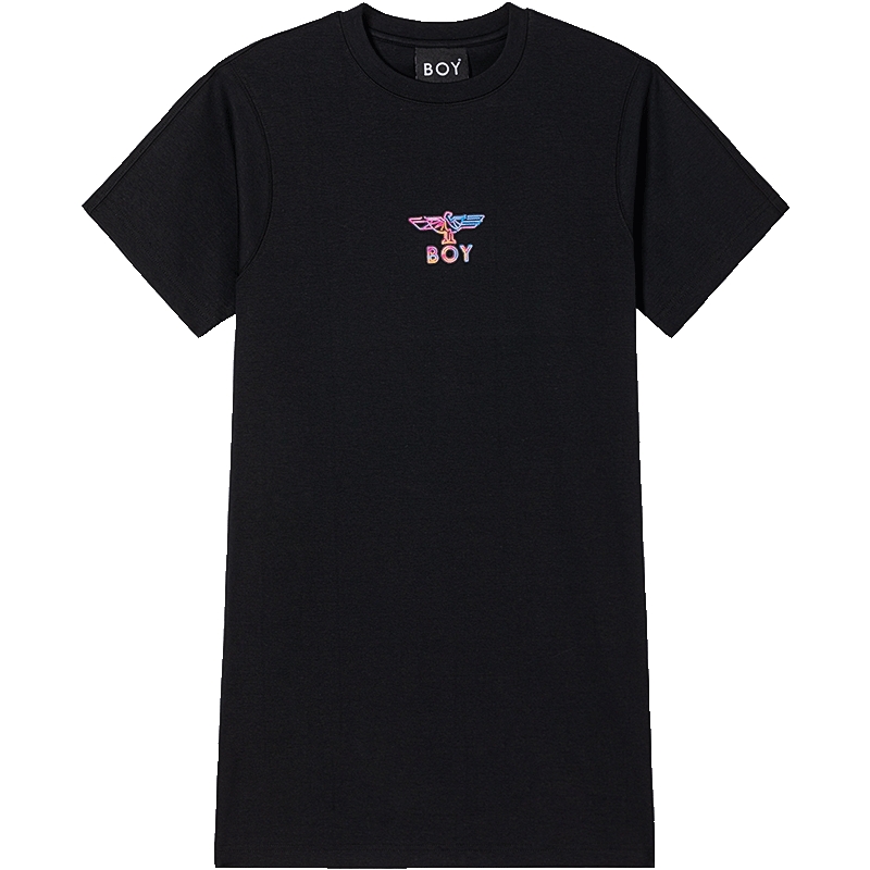 【霓虹光翼】BOYLONDON夏女士连衣裙休闲炫彩翅膀甜酷T恤裙W17003