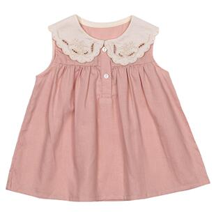 【新品】Oak Family夏季儿童无袖上衣莱赛尔亚麻宽松娃娃领宝宝衫