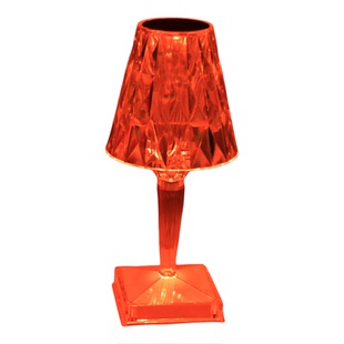 LED充电触摸装饰台灯水晶钻石台灯 七彩氛围灯卧室小夜灯调光色