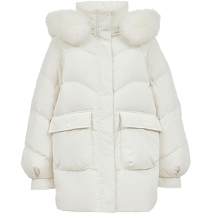 Vero Moda羽绒服女2025冬季新款90白鸭绒毛领轻羽外套325412007