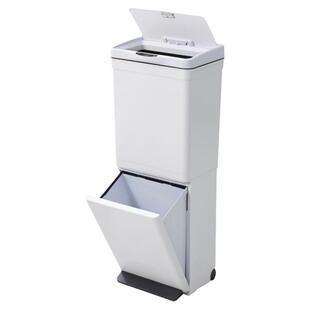 日本厨房垃圾桶智能感应家用分类带盖大容量双层厨余专用筒带轮子