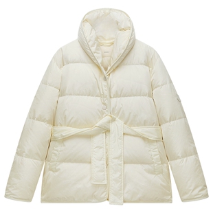 【新品】OCHIRLY欧时力青果领轻中长款羽绒服外套配腰带2026春