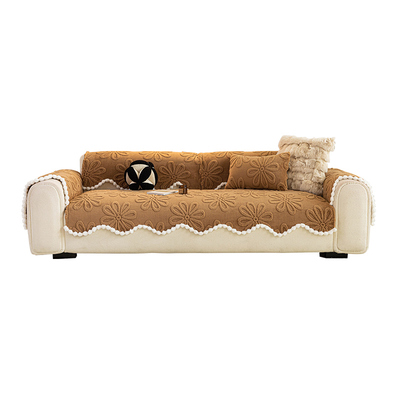 一片式复古异形毛绒防滑沙发垫子