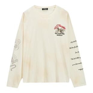 Ed Hardy埃德哈迪冬季新款美式复古男士潮牌宽松时尚长袖T恤