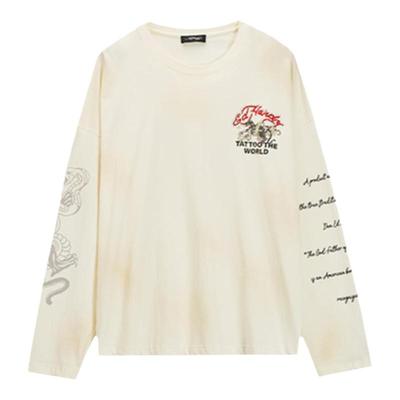 Ed Hardy埃德哈迪冬季新款美式复古男士潮牌宽松时尚长袖T恤