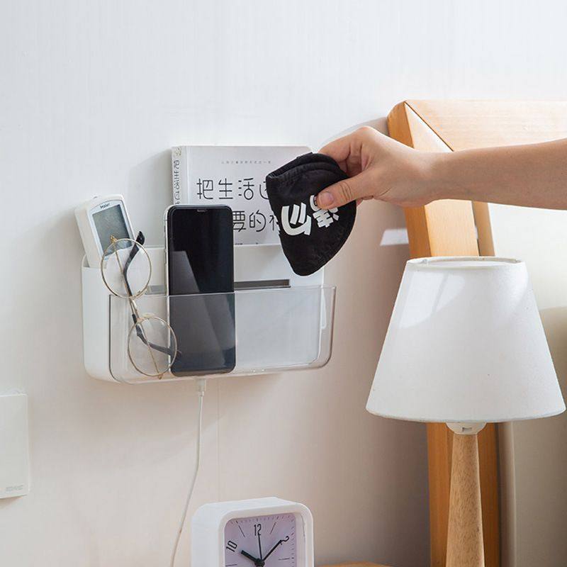 壁挂收纳盒数据线化妆品置物架学生宿舍收纳杂物架床头储文具物盒