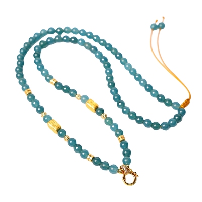 泰国佛牌链子新中式蓝水翡翠项链