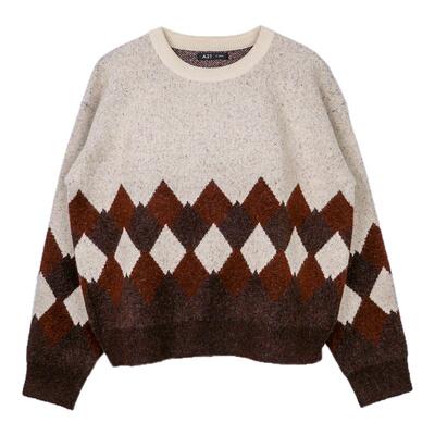 A21女装休闲针织衫宽松圆领