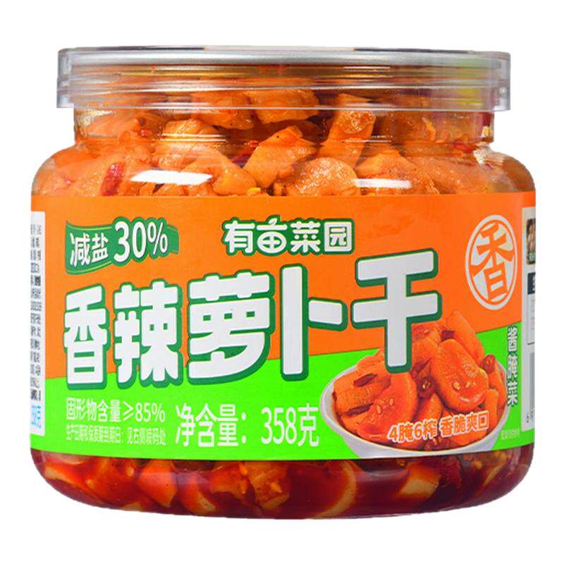 有亩菜园香辣萝卜干微辣下饭菜榨菜香辣开胃小菜香脆酱菜大罐装
