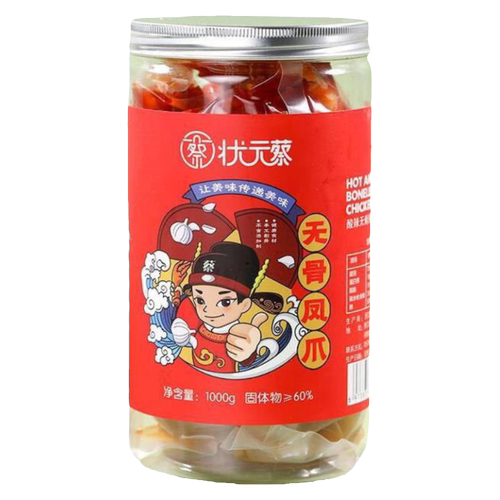 （主播推荐）状元蔡酸辣无骨鸡爪网红去骨凤爪罐装不辣大份量零食