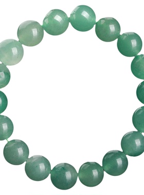 天然绿东陵玉圆珠手串民族风