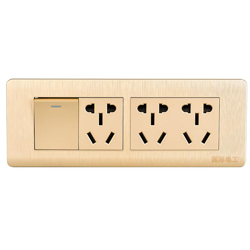 118型开关插座面板墙壁暗装多孔家用带网络三位9孔四位二十孔插板