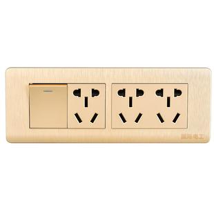 118型开关插座面板墙壁暗装多孔家用带网络三位9孔四位二十孔插板