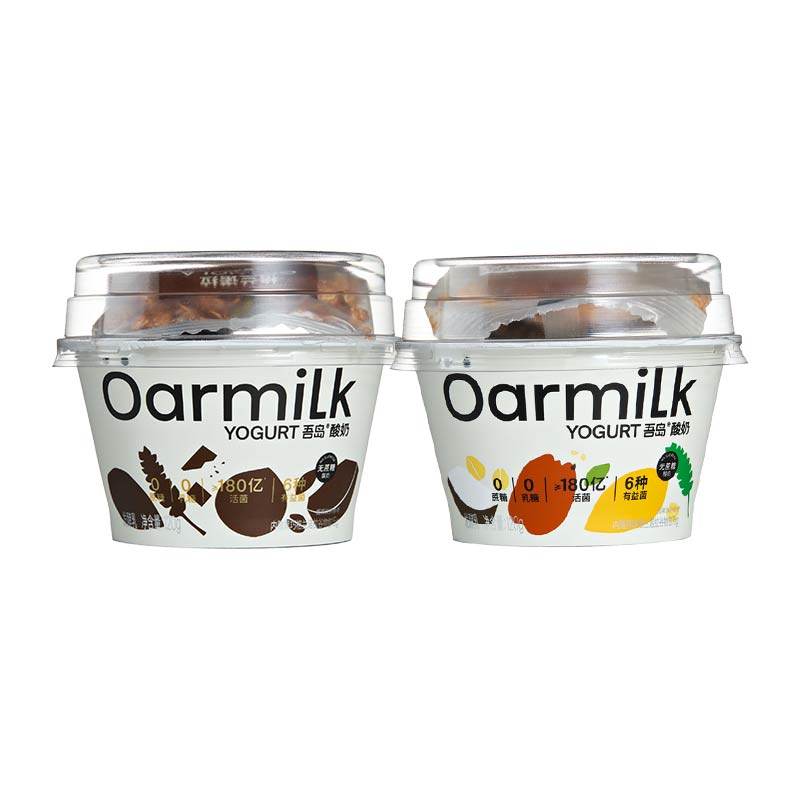Oarmilk吾岛酸奶拌酸奶黑巧味无蔗糖味120g杯装拌酸奶尝鲜装