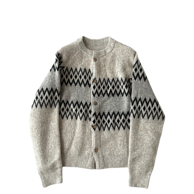 H1c错位费尔岛*羊毛混纺针织衫