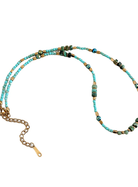 绿松石水晶串珠项链女2025新款