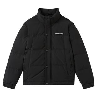 快鱼短款羽绒服男2025年冬新款立领面包羽绒合体正肩简约百搭外套