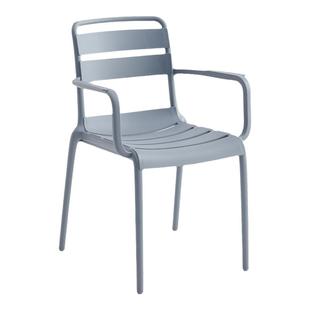 北欧扶手餐椅设计师户外加厚塑料靠背椅子可叠放餐桌椅凳家用现代