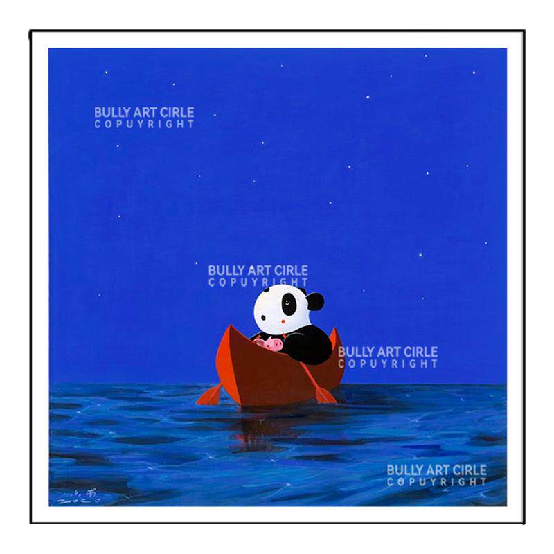 现代客厅许京甫【幸福时光】熊猫装饰画高档玄关艺术挂画儿童房画