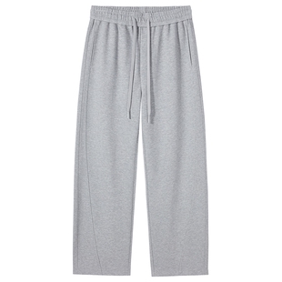 热风男士卫裤直筒宽松弯刀裤2026年春季新款时尚潮流宽松百搭卫裤