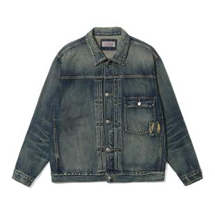 TIRES「赤鞣」复古牛仔衣夹克 日本面料重水洗油污破坏赤耳外套