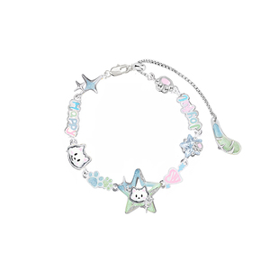 MASW麻秀原创设计清新星流青空星星猫狗手链彩色五角星高级感手饰