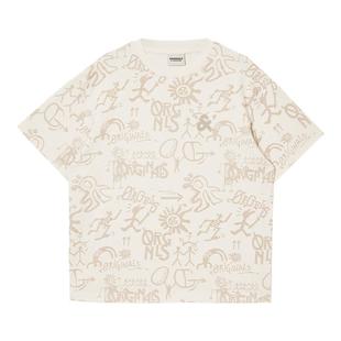 杰克琼斯短袖T恤男款男装夏季美式宽松满印情侣装上衣刺绣纯棉男