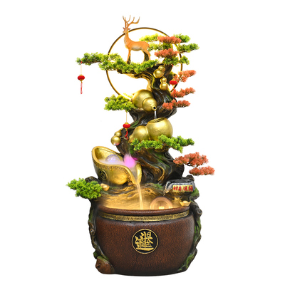 流水生财风水轮摆件循环水