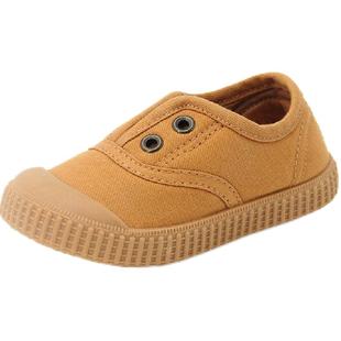 TOPSTAR儿童棉鞋一脚蹬加绒帆布鞋男童幼儿园室内鞋女童二棉鞋