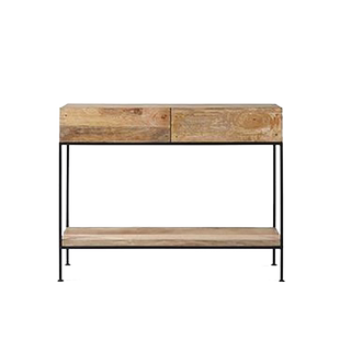 LOFT玄关桌实木入户极简玄关柜子玄关台过道端景台公司北欧长条案