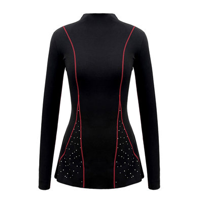 坎线撞色连衣裙考级裙花样滑冰