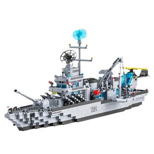 中国军事积木玩具儿童6-12岁8拼装益智男孩子9战机海陆空航母舰队