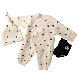 婴幼儿衣服空气层保暖爬服秋冬季宝宝夹棉连体衣新生儿居家哈衣潮