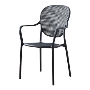 北欧餐椅家用塑料椅靠背凳子网红加厚简约现代镂空椅可叠放会议椅