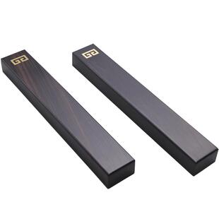 黑檀木镶铜书镇紫光檀书镇镇尺木镇子文房四宝书法用品回纹礼盒装