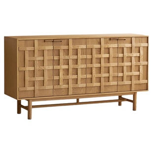 中古风实木餐边柜原木复古风客厅装饰柜收纳储物柜靠墙玄关柜子