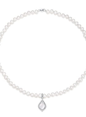 水滴玉髓珍珠项链送妈妈