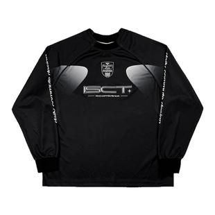 ComicTree C.t 2025秋季渐变刺绣足球风长袖T恤男士新款上衣运动