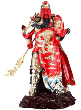 纯铜鎏金武财神供奉关公圆通佛具