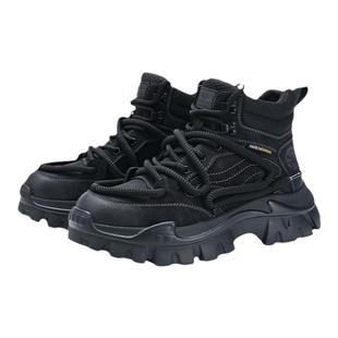 马克华菲马丁靴男款黑色加厚男鞋冬季新款增高雪地靴棉鞋男士靴子