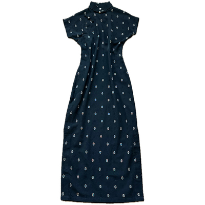 故双栖【绮丽旧梦】日常新中式古法旗袍女夏季气质复古黑色连衣裙