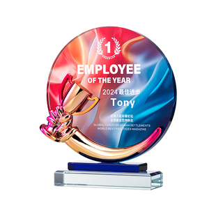 2025新款大拇指水晶奖杯定制做年会销冠优秀员工团队比赛颁奖刻字