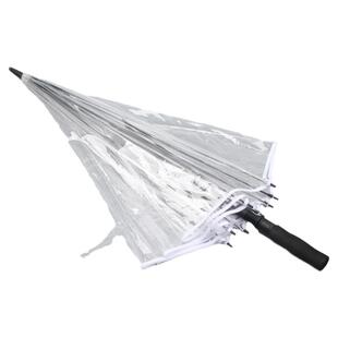 超大长柄透明伞加大加厚加固双人自动防风高颜值高质量小清新雨伞