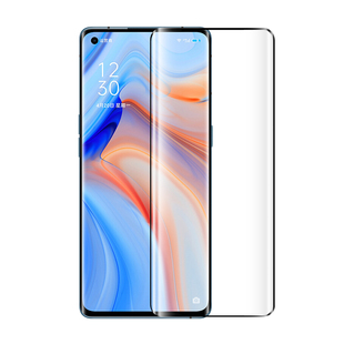 适用opporeno4pro钢化膜reno4手机reno4se全屏oppo4pro水凝膜por蓝光5g曲面屏全包边45g防摔opopreno软贴膜uv