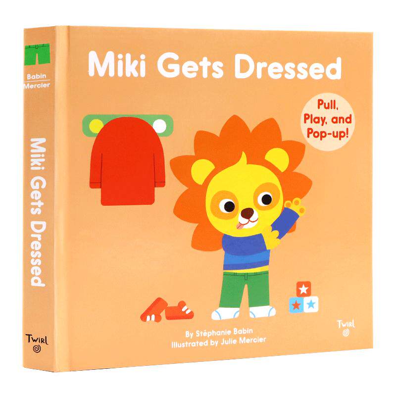 进口英文原版绘本 Miki Gets Dressed Miki穿衣服 0-3岁儿童早教启蒙 推拉立体机关操作书 亲子互动游戏书 法国独立品牌Twirl