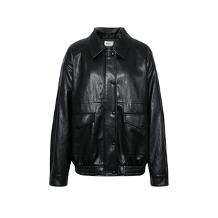 诗凡黎甜酷机车风PU皮衣外套2026春新款百搭通勤黑色短夹克上衣女