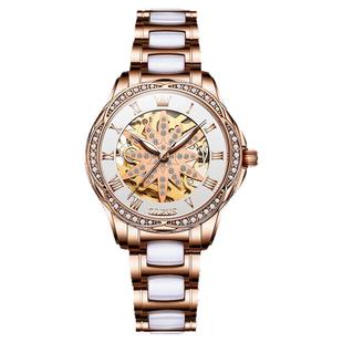 瑞士认证官方正品牌手表女士全自动机械表镂空陶瓷小众轻奢华精致