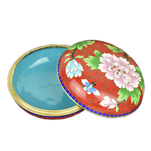 北京特色手工艺景泰蓝胭脂盒掐丝珐琅粉盒旅游纪念品送女友首饰盒