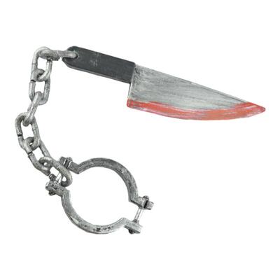万圣节装饰带血菜刀斧头囚犯镣铐刑具剧本杀鬼屋密室逃脱锁链道具