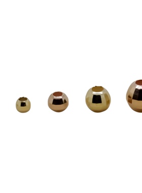 臻怡18K金镭射珠隔珠金珠子750间隔散珠1.5-6MM特厚批花珠转运珠